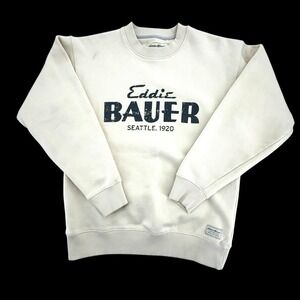 Eddie Bauer Vintage Logo Sweatshirt Cream Crew Neck‎ (Seattle 1920) NWOT Adult S